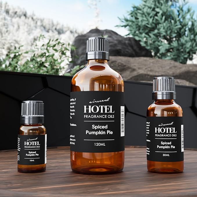 AirScent Spiced Pumpkin Pie Holiday Diffuser Oil - Premium Pumpkin Spice Holiday Fragrance Oil for Ultrasonic and Waterless Diffusers and Crafting - 500ml, 16.9 fl oz Glass Bottle