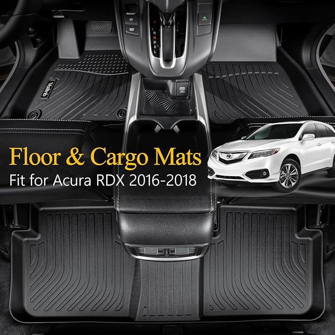 Wailtnb-All Weather Floor Mats & Cargo Liner for Acura RDX 2016 2017 2018 Custom Fit Waterproof Durable Easy to Clean fit for Acura RDX 2016-2018 Accessories Black