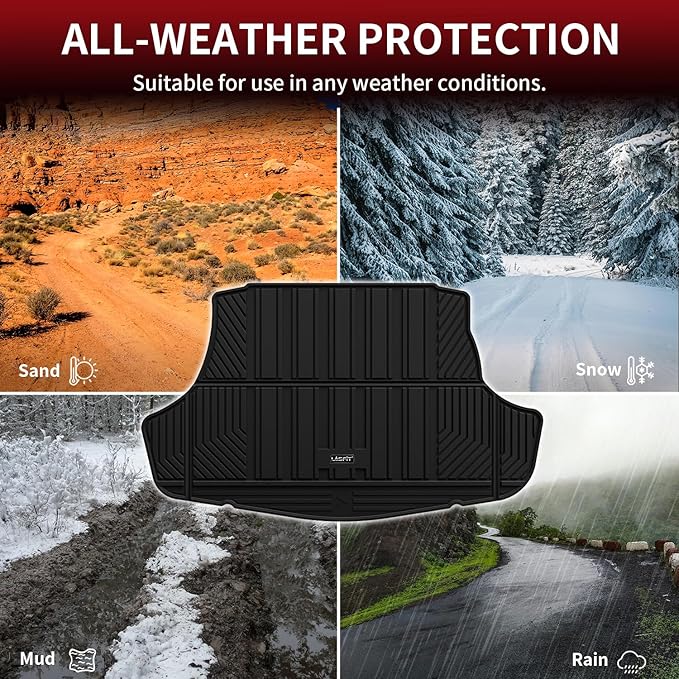 LASFIT Trunk Mat for Toyota Camry 2018-2026 & for Toyota Avalon 2019-2022, All Weather TPE Custom Fit Easy Clean Trunk Liner for Camry 2018-2025 Hybrid/L/LE/SE/TRD/XLE/XSE, Black