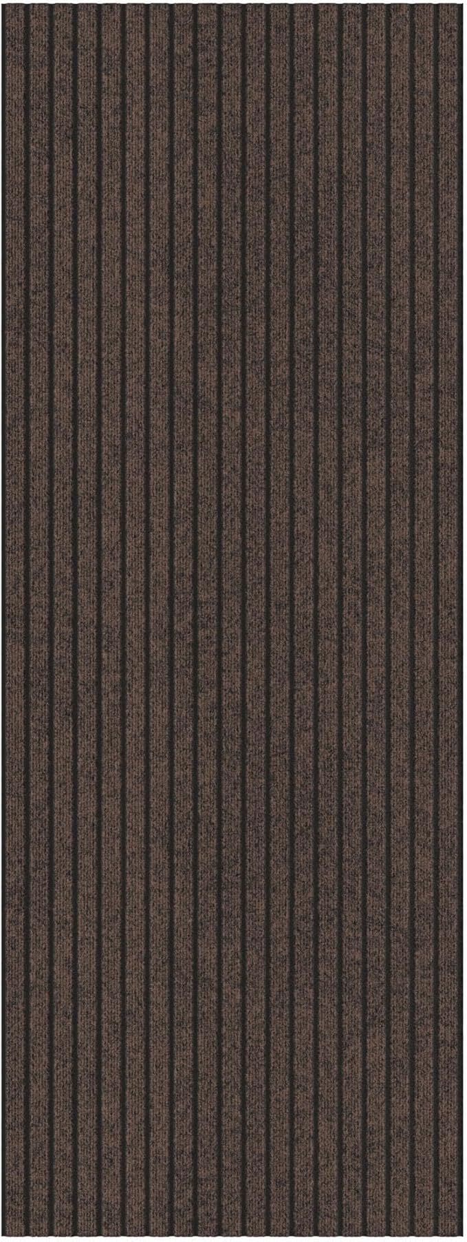 Ottomanson Mud Mat 2' x 4' Entryway Rug - Non-Slip Scraper Doormat for Muddy Paws, Dirt Trapping Indoor/Outdoor Mat for High-Traffic Areas, Kitchen, Garage, Patio, Brown