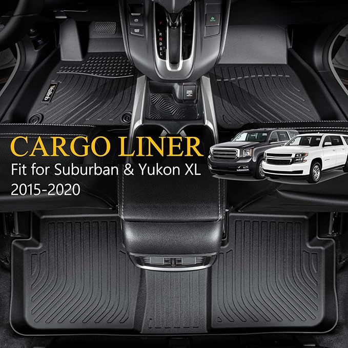 Wailtnb-All Weather Cargo Liner for Chevrolet Suburban & GMC Yukon XL 2015-2020 All Weather Custom Fit Chevy Suburban & Yukon XL 2015-2020 Waterproof Durable Easy to Clean Accessories