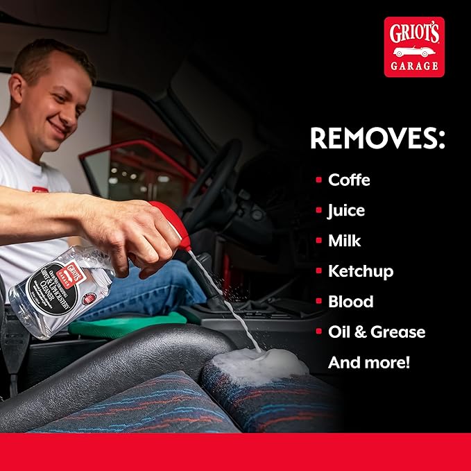 Griot's Garage Odor Neutralizing Carpet and Upholstery Cleaner for Car Floor Mats, Upholstery, Microfiber Seats, Household Fabrics, and Pet Stains 10990, 22oz