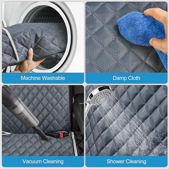 Grey Dog Car Seat Cover for Back Seat X-Large,Non-Stick Fur,Pet-Friendly and Waterproof - Universal Fit Interior Protector for Auto, Van, SUV - Ideal for Kids and Pets (X-Large)