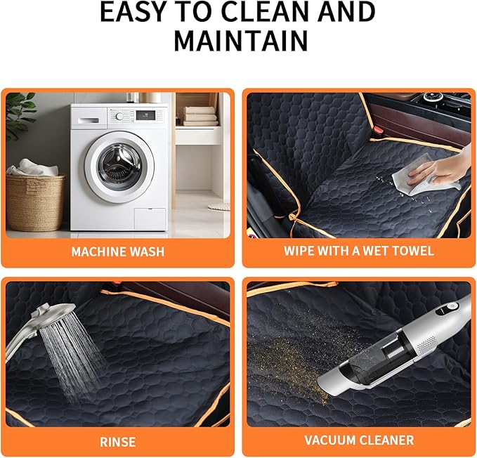 2 Packs Front Seat Car Cover, Waterproof Dog Car Seat Cover, Non-slip & Scratch-Proof, Pet Car Seat Protector with Side Flaps and Storage Pocket, Car Seat Cover for Most Cars, Trucks and SUVs