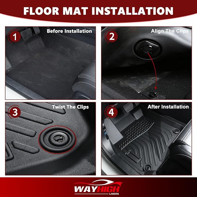 Wayhigh-for 2019-2025 Subaru Ascent 7&8 Seater All Weather Floor Mats and Cargo Liner Set TPE Car Mats Waterproof Heavy Duty Rubber Floor Liners Ascent Accessories