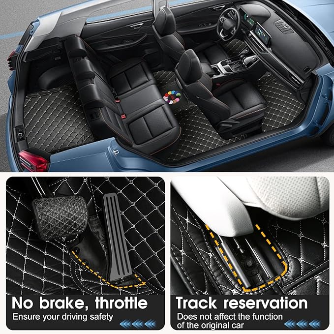 Luxury car Floor mats are for 99% of Vehicle Models,All Weather car Floor mats Provide Comprehensive Protection for Vehicles,Floor mats for car Personalized Customization! (Black=)