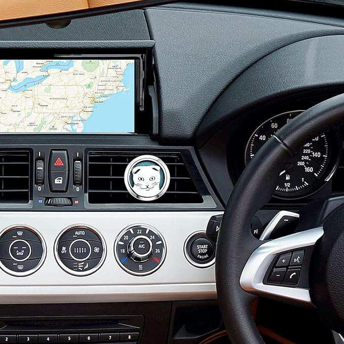 30mm Car Essential Oil Diffuser Vent Clips Air Freshener Vent Clip Aromatherapy Car Accessories 10 Felt Pads for Gift Women (Cat)