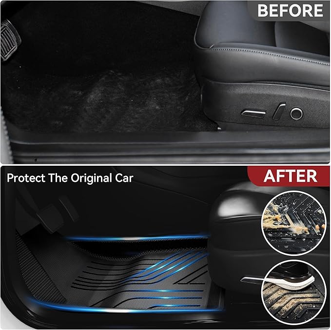 YITAMOTOR Tesla Model 3 Floor Mats Full Set Custom Fit 2020-2023 All-Weather Cargo Liners Rear Cargo Tray Trunk Floor Mat Interior Accessories, Black