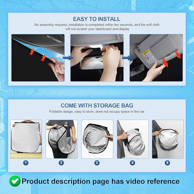 KMF 8pcs Thicken Sun Shades for Hyundai Tucson 2022-2025 Accessories, Full Car Window Covers for Windshield Side Rear, UV Block and Protect Privacy Blackout for Camping Outdoor