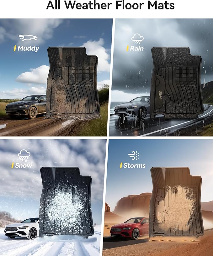 3W Floor Mats for Mercedes Benz CLA 250(2020-2026) / GLA 250(2021-2026), TPE All Weather Custom Fit Floor Liner for Benz CLA GLA, TPE All-Weather Custom Fit Car Liners