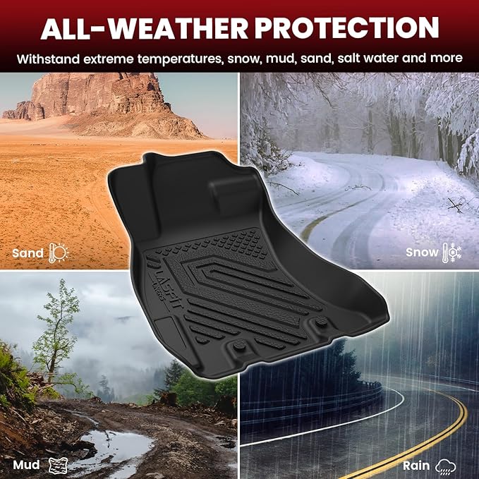 LASFIT Floor Mats for Subaru Crosstrek 2016-2017/XV Crosstrek 2013-2015/Impreza 2012-2016/WRX 2015-2021,Custom Fit TPE All Weather Floor Liners 1st & 2nd Row for Subaru Car Mats, Black