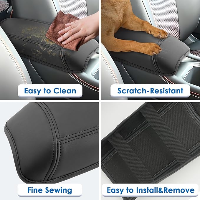 2025 2026 Kicks Accessories Center Console Cover for Nissan Kicks (S/SV/SR), Waterproof &Comfy Leather Kicks Armrest Cover 226 2025 Kicks Accessories