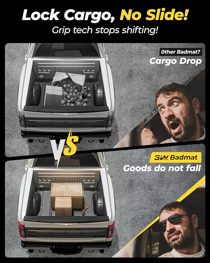 3W Bed Mat for Nissan Frontier 2025 2024 2023 2022 Truck Bed Mat 5 FT/59.5inchs, All Weather TPE Custom Fit Bed Liner for Frontier Crew Cab Pickup (Not Fit 6 FT/73.3inches)，Black