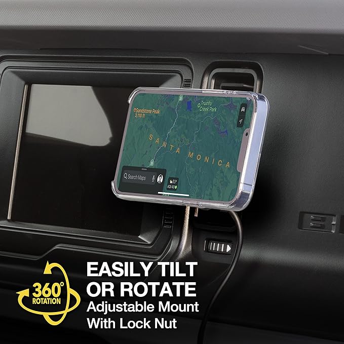 Scosche MQ5WDV-1 MagicMount Pro Charge5 Window/Dash/Vent 15W Magnetic, Qi-Certified, Wireless Charging Phone Mount, Cell Phone Holder for Car Compatible with MagSafe, iPhone, Galaxy and Qi Devices