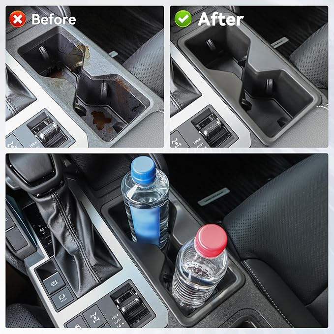 Center Console Organizer Tray Sets Fit for Toyota Land Cruiser Prado 250 LC250 2024 2025 2026 Interior Accessories 3PCS Center Console Trays+ Armrest Hidden Storage Box+TPE Cup Holder Insert