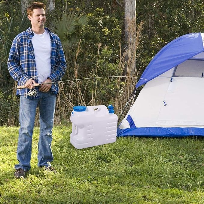 5 Gallon/18.5L Water Container with Spigot, Portable BPA Free Water Jug, Multifunction Water Tank for Camping Outdoor Hiking Picnic Supplies, Emergency Stroage, 2 Pack