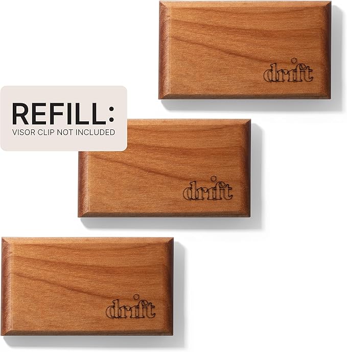 Drift Car Air Freshener - The Original Wood Air Freshener - Car Odor Eliminator - Long Lasting Scent - Metal Clip - Essential Oils - Clean Ingredients - Pine Scent 3 Pack Refill - NO CLIP INCLUDED