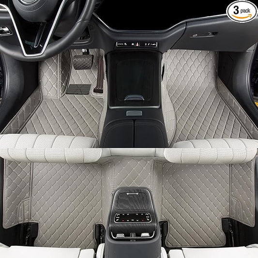 Luxury car Floor mats are for 99% of Vehicle Models,All Weather car Floor mats Provide Comprehensive Protection for Vehicles,Floor mats for car Personalized Customization! (Grey Rice)