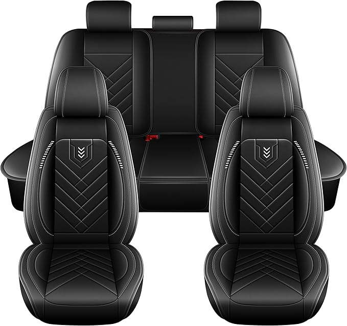 AOMSAZTO Car Seat Covers Full Set Fit for Nissan Rogue Sport 2017-2022 Waterproof Faux Leather Car Seat Cushions Automotive 5 Seat Covers Set（Black）