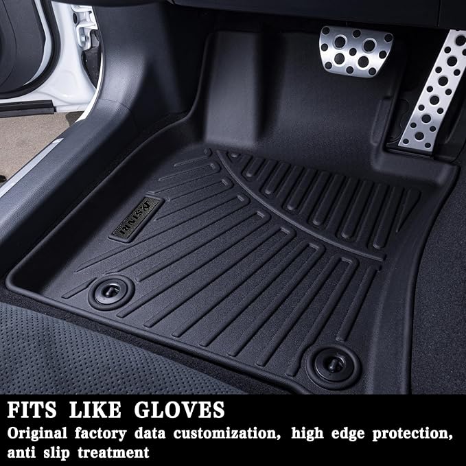 Floor Mats & Cargo Mat for 2018-2024 Toyota Camry FWD Model(Not Fit for AWD & Hybrid), TPE All Weather Protection Anti-Slip 2 Rows Car Floor Liners with Trunk Mat, Black