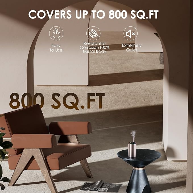 Waterless Essential Oil Diffuser, Portable Aromatherapy Diffuser,3 Countdown Timers & 3 Mist Levels for Home, Room, Car, Office (Pink)