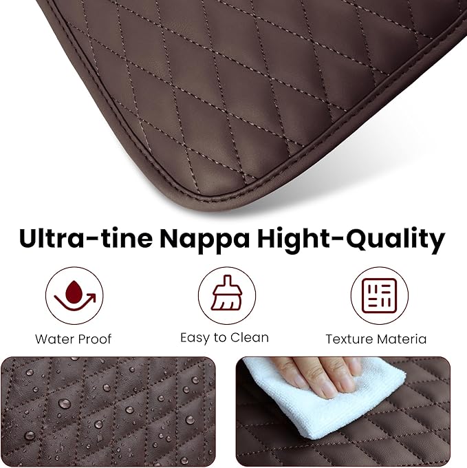 Upgraded Car Center Console Cover,Microfiber Leather Car Armrest Cover Cushion with 2 Storage Bags,Universal Car Armrest Storage Box Car Interior Accessories for Most Vehicles (Brown)