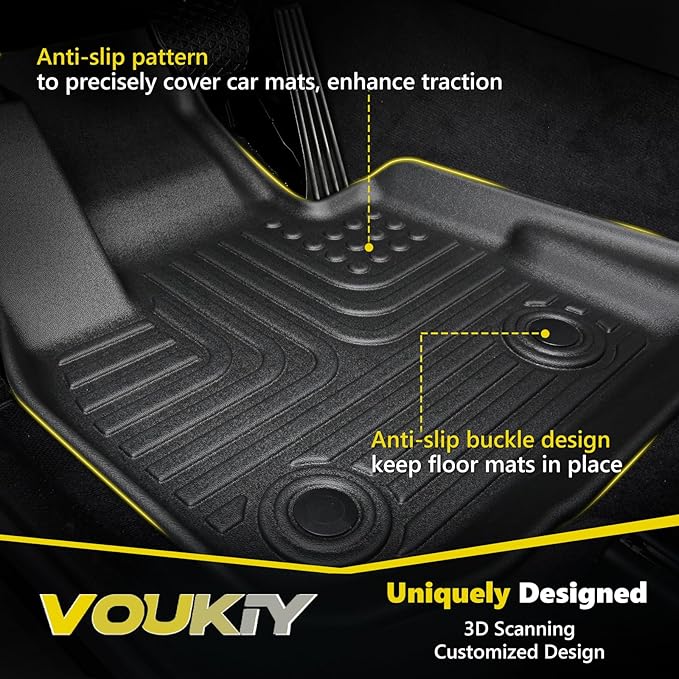 All Weather Car Floor Mats Fit for Hyundai Elantra Hybrid 2021 2022 2023 2024 2025 Automotive Floor Liners Elantra Hybrid Front & 2nd Row Full Set Accessories Black