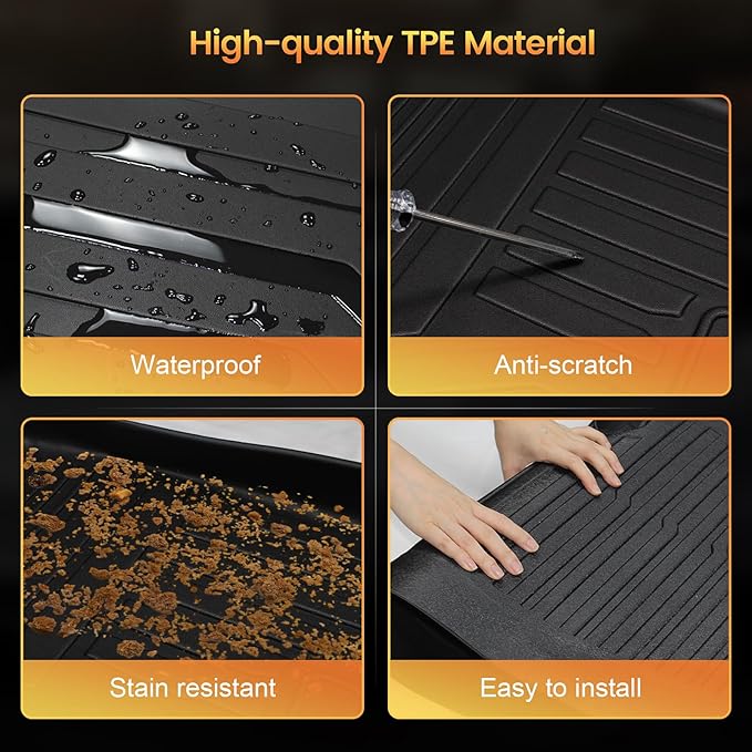 Sze Cargo Liner for BMW X5 2019-2024 2025 All Weather Cargo Mat TPE Trunk Mat for BMW X5 Accessories Waterproof Stain-Resistant Trunk Liner(Only for 5-Seater)