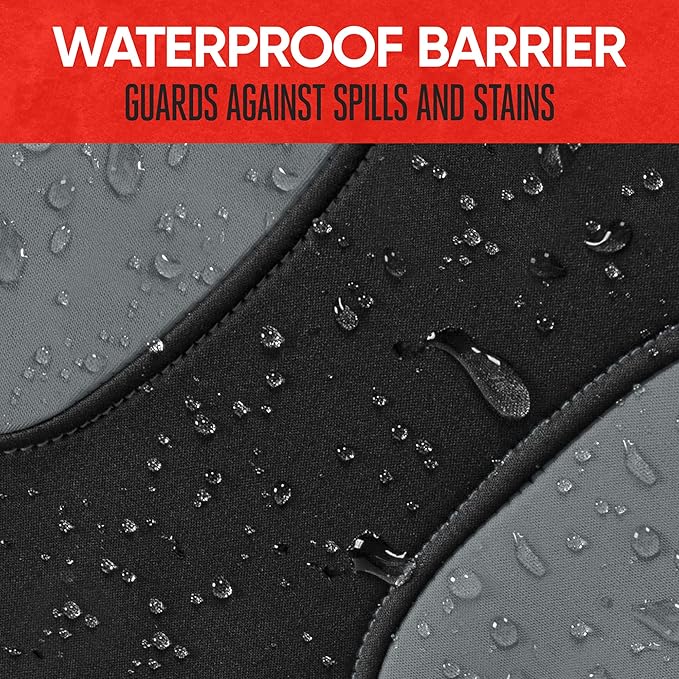 Motor Trend AquaShield Waterproof Front Seat Covers, Gray Seat Covers for Cars – Neoprene Front Car Seats Cover, SUV Seat Covers Protector - Car Interior Cover for Auto, Trucks, & Dog Owners