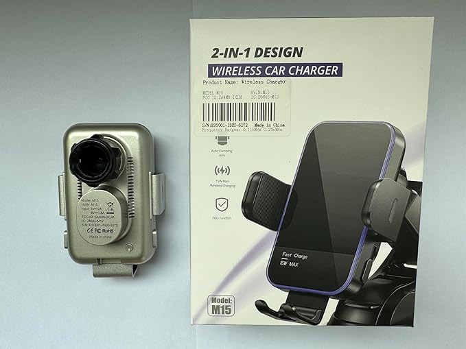 Wireless Car Charger,【7 Colored RGB Backlit】 15W Auto Clamping Car Charger Phone Mount Holder for iPhone 15 14 13 12 Mini Pro Max 11 XR X, Samsung Galaxy S23 Ultra S22 S21+ S10+ Note 20, etc - Silver