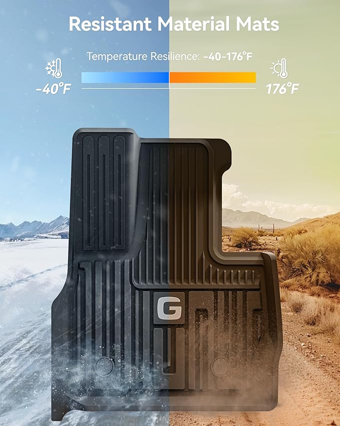 3W Floor Mats Fit for 2019-2025 Mercedes-Benz G Class/G500/G550/AMG G63 SUV TPE All Weather Custom Fit Floor Liner for Benz G Class 1st & 2nd Row Car Mats, Black