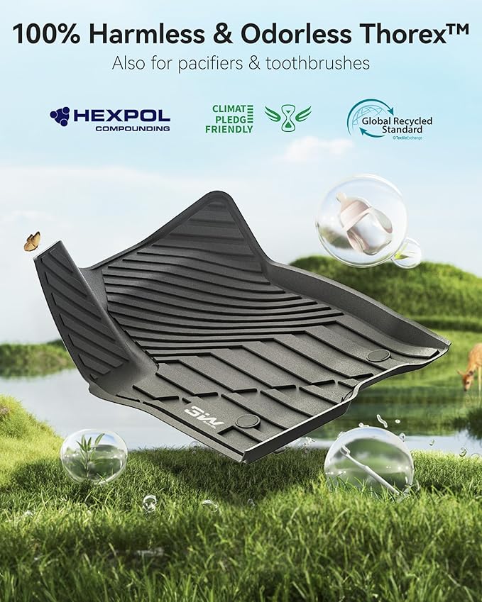 3W Floor Mats & Cargo Liner for 2021-2025 2026 Chevrolet Tahoe/GMC Yukon (Only for 8 Seats, Not for XL), All Weather Protection Anti-Slip & Durable TPE Full Set Liners Automotive Accessories