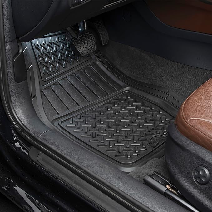 Armor All 2-Piece Truck Floor Mats, Heavy-Duty All-Weather Mats for Trucks — Black