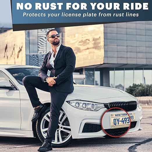 License Plate Screw Kit - Set of 4 Stainless Steel Screws for Front and Back License Plates, Frames and Covers on Domestic Cars, Trucks, SUVs - Rustproof, Self Tapping Mounting Bolts (Stainless Steel)