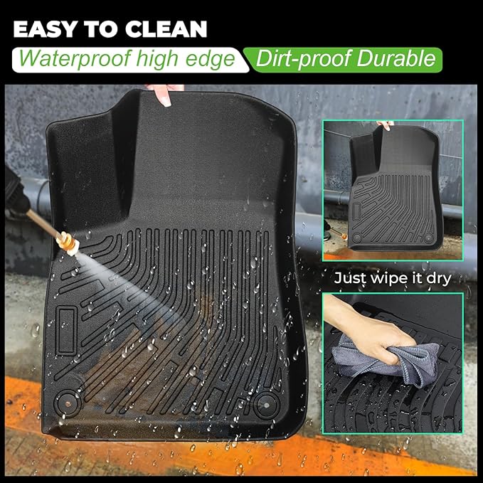 Floor Mats & Cargo Liner Set Custom Fit for 2017-2025 Audi Q7/SQ7 & 2019-2025 Q8 All Weather Protection for Car Mats Anti-Slip TPE Odorless Floor Liners Audi Q7 Accessories Waterproof Trunk Mat