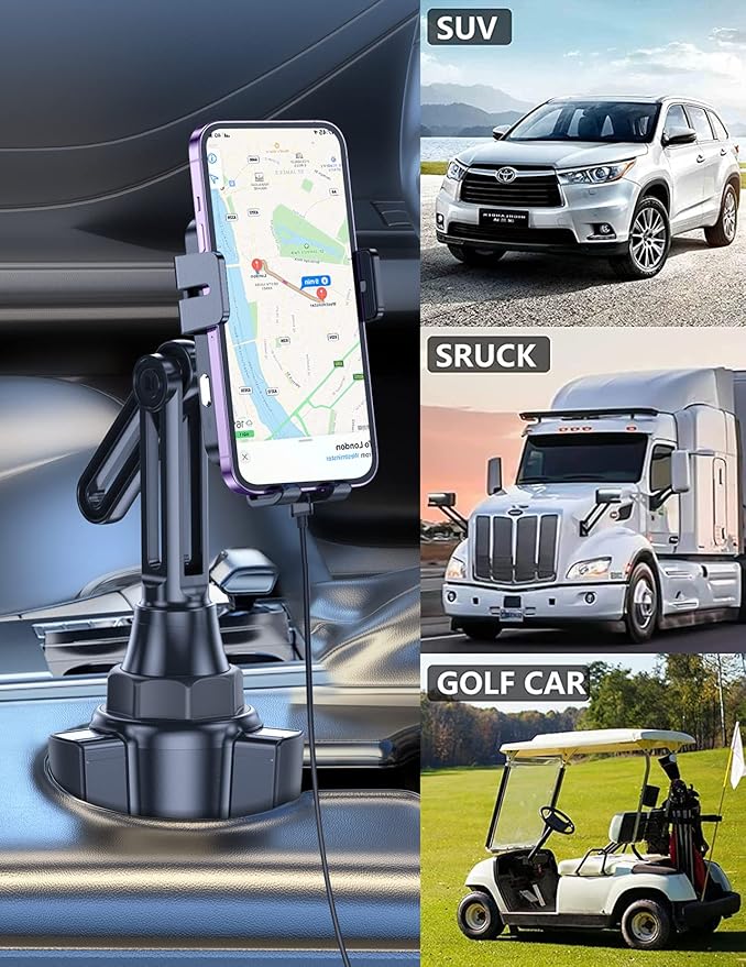 Wireless Car Charger, MOKPR 15W/10W/7.5W Cup Holder Phone Mount, Auto Clamping Fast Charging Car Mount, Air Vent Phone Holder for iPhone 16 15/14/13/12 pro/12/11/XS/X/8, Samsung S23/S22/S10/S9/S8, etc