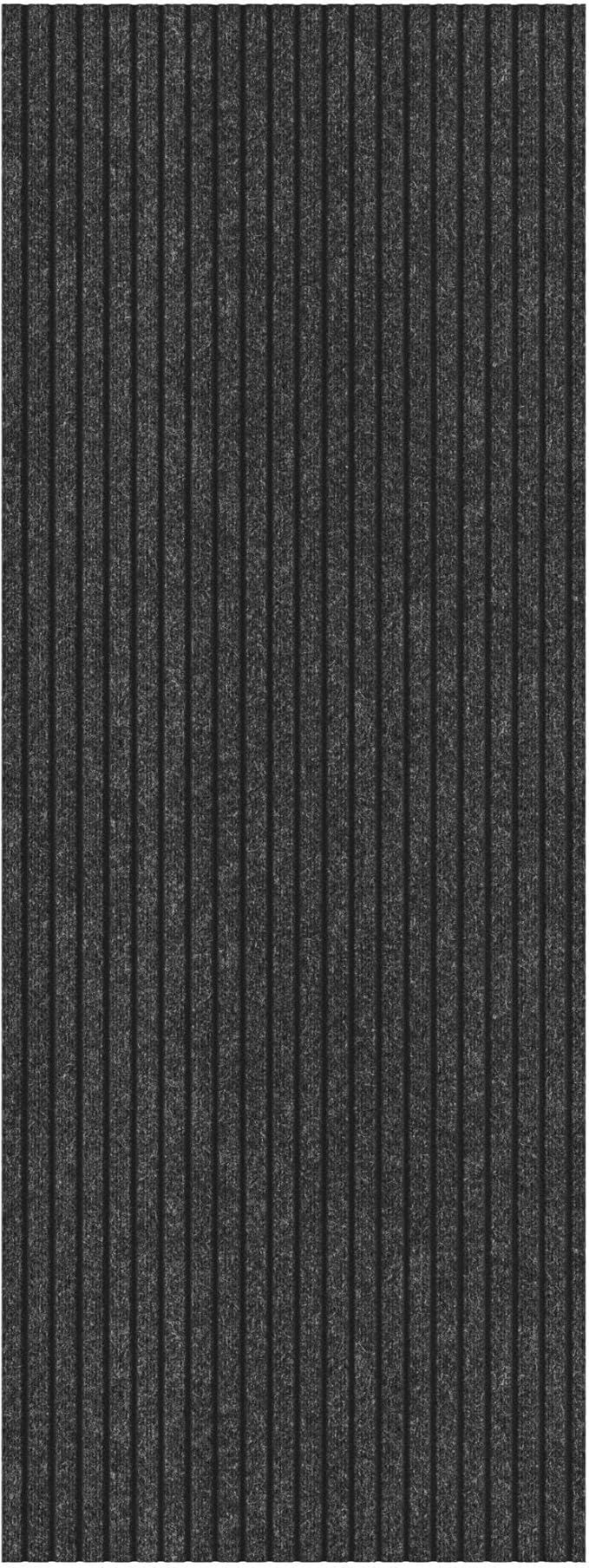 Ottomanson 2'7" x 7' Hallway Runner with Scraper Pile - Extra Durable Non-Slip Rug Mat for Indoor & Outdoor Use - Ideal for Kitchen, Entryway & Garage - High-Traffic Carpet, Black