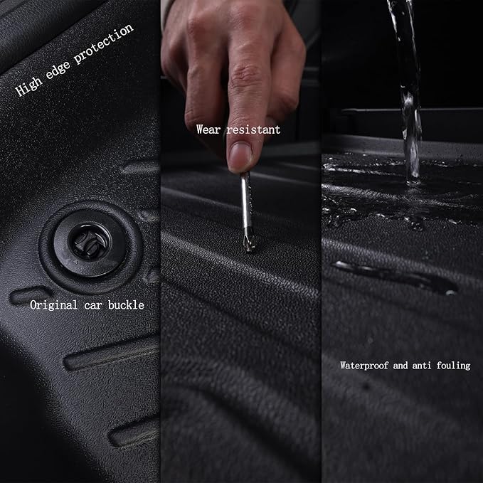 Floor Mats & Trunk mat for 2024 2025 Mazda CX-90 PHEV 8 Seats-2 Row Bench Seat(Not Fit 6&7 Seats) TPE All Weather Protection 3 Rows Car Floor Liners & Cargo Liners for CX90 Accessories