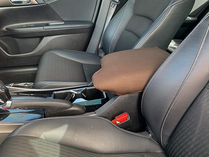 Auto Console Covers- Fits The Honda Accord 2013-2017 Center Console Armrest Cover Waterproof Neoprene Fabric-Brown