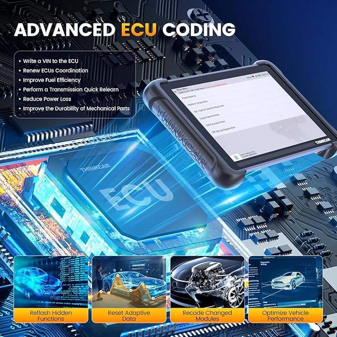 THINKCAR Bidirectional Scan Tool, THINKSCAN 689BT All System Automotive Diagnostic Tool, Bi Directional OBD2 Scanner with ECU Coding, 34 Services, FCA Autoauth, CANFD and DoIP, Wireless Update