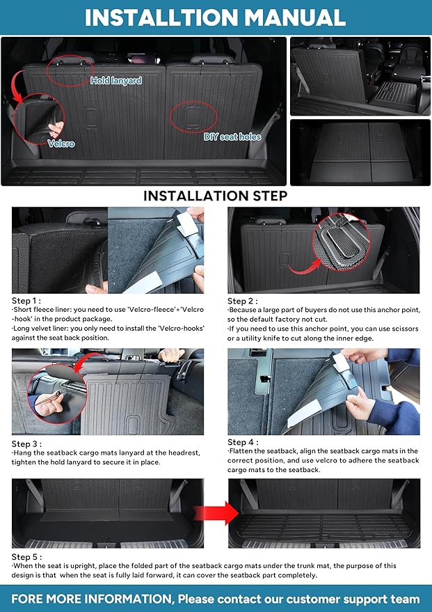 AIPOIL®TPE Floor mats Custom for 2021-2025 Grand Cherokee L(for 6 Seats) | All-Weather | Easy to Clean | All-Round Protection丨Full Set Automobile mats Accessories.