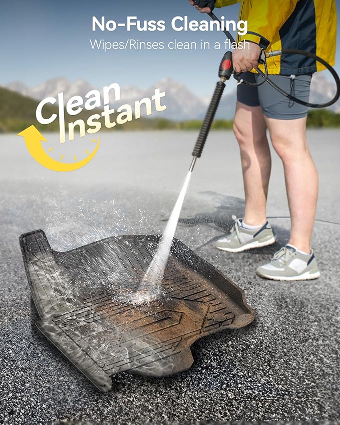 3W Floor Mats Fit for 2019-2025 2026 Chevy Silverado/GMC Sierra Denali 1500 & 2020-2025 2026 GMC Sierra 2500/3500 HD Crew Cab TPE All Weather Floor Liner, Fit For 2nd Row with Factory Carpeted Storage