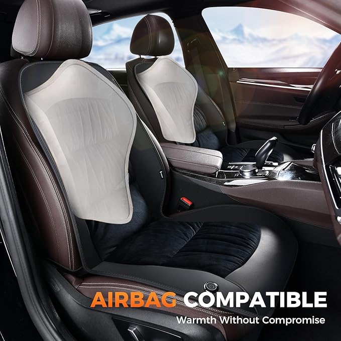 FLORICH Winter Car Seat Cover Furry Seat Cushion for Car Driver or Passenger Seat Cushion Front Car Seat Covers for Full Back Universal Fit for Car SUV Truck Van, Black, 1PCS