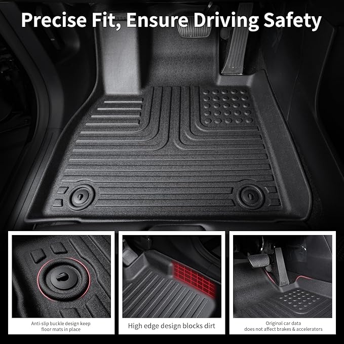 Wayhigh-Floor Mats and Cargo Mat Set Fit for 2025 2026 Nissan Armada/Infiniti QX80 7 Seats (Bucket Seat) All Weather TPE Car Mats Waterproof Heavy Duty Rubber Floor Liners for Armada 2025 Accessories
