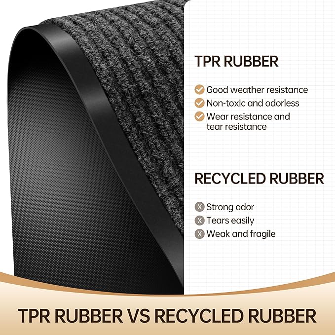 Amyracel Front Door Mat Indoor Outdoor Entrance, 36" x 72" All-Season Waterproof Doormat for Enterway, Heavy Duty Commercial Floor Mat, Fade Resistant, Rubber Back, Low Profile, Easy Clean