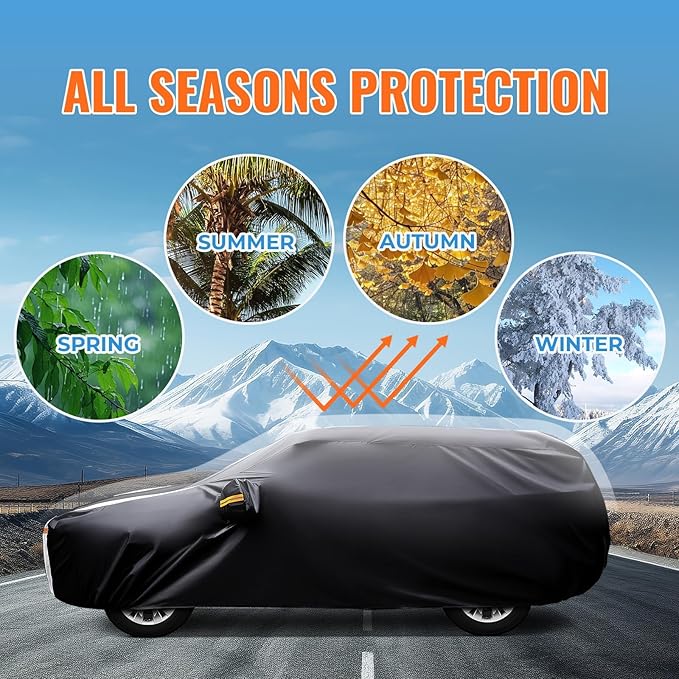 RX350 Car Cover 100% Waterproof All Weather, Gift with Towel, 10 Layers SUV Car Cover Custom Fit 2003-2026 RX/RX350/RX450H/RX500H, Outdoor Car Covers Rain Sun UV Protection with Door Zipper.