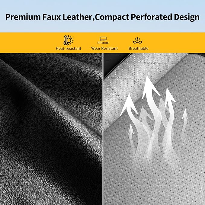 AOMSAZTO Car Seat Covers Fit for Chevrolet Trax 2015-2025 2026 Full Set Leather Car Seat Cover Automotive Seat Cushion Seat Protector Waterproof Compatible Airbag(5 Seats,Black&Gray)