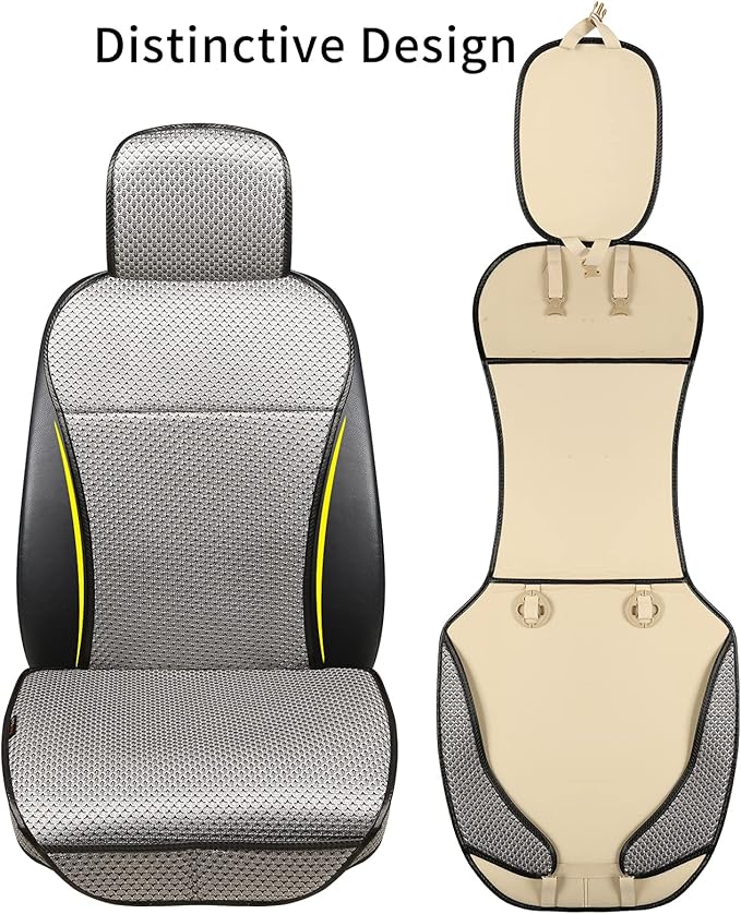 Auto Newer Luxury Breathable Car Seat Cover Fit Four Seasons, Universal Front of Car Seat Cushions, Bottom Seat Covers of Full Wrapped Edge,Universal Fit for 95% Cars,SUV,Pickup,Van(Grey，1PCS)