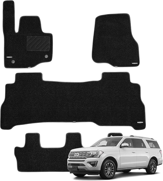 WENNEBIRD Superior Carpet Floor Mats for 2018-2024 Ford Expedition/Expedition MAX 8 Seats (Not for 7 Seats), 0.6-Inch Ultra-Thick, Noise-Reducing, All-Weather Waterproof Anti-Slip – 4-Pc Set