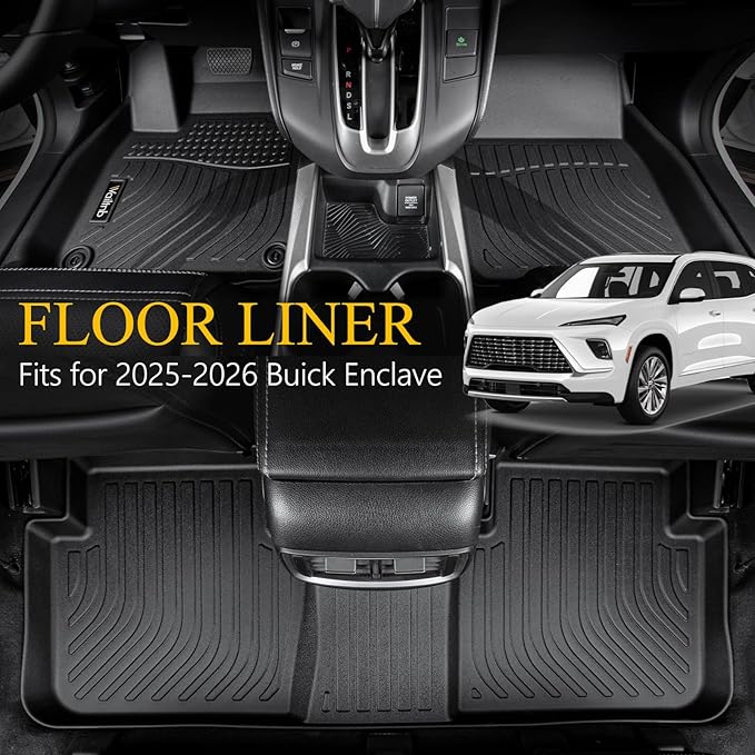 Wailtnb- Car Floor Mat for Buick Enclave 2025 2026/Acadia & Acadia Denali 2024-2026/Chevy Traverse 2024-2026 (Only Bucket Seat 7 Seats) for Enclave Accessories (Floor mats&Cargo mat&3rd Backrest mat)